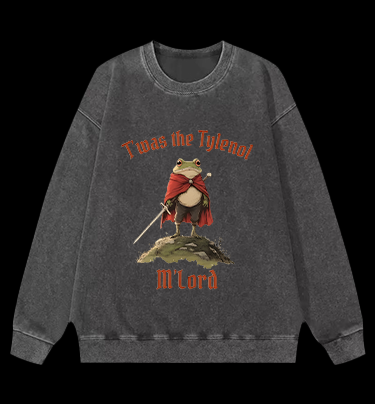 Toas M'Lord Frog Knight Vintage Washed 100% Cotton Sweatshirt