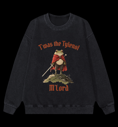Toas M'Lord Frog Knight Vintage Washed 100% Cotton Sweatshirt