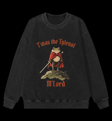 Toas M'Lord Frog Knight Vintage Washed 100% Cotton Sweatshirt