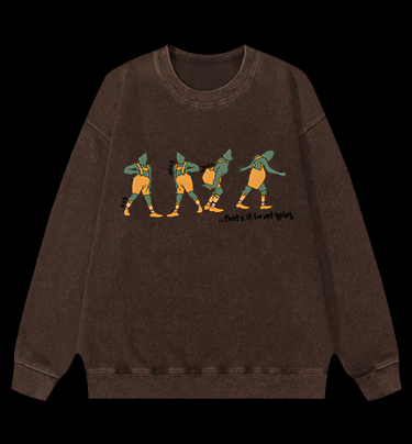 Turtle Dance Vintage Washed 100% Cotton Sweatshirt