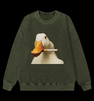 Smoking Duck Vintage Washed 100% Cotton Sweatshirt