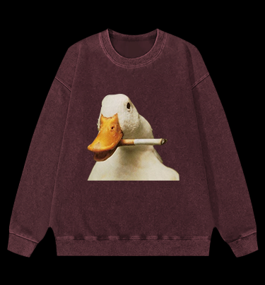 Smoking Duck Vintage Washed 100% Cotton Sweatshirt