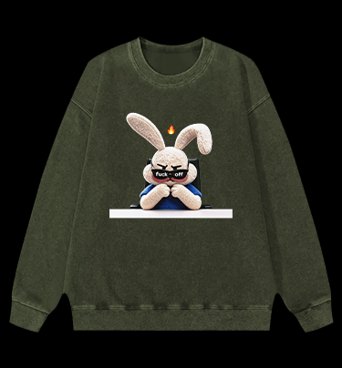 Furious Bunny Vintage Washed 100% Cotton Sweatshirt