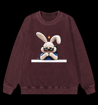 Furious Bunny Vintage Washed 100% Cotton Sweatshirt