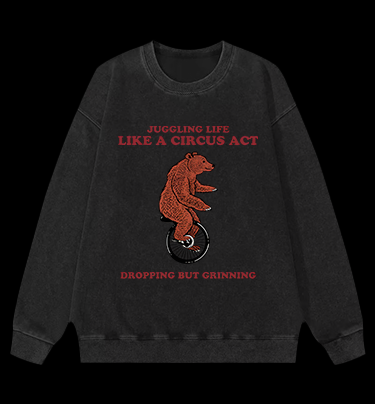 The Circus's Theatrical Bear Vintage Washed 100% Cotton Sweatshirt