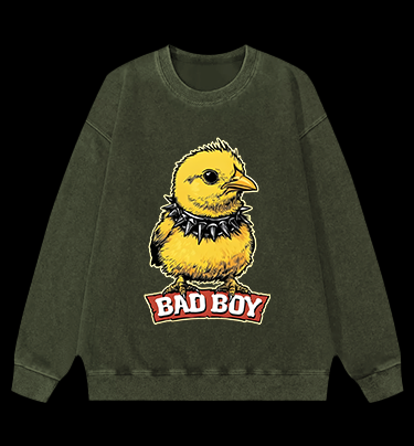 Bad Boy Birdie Vintage Washed 100% Cotton Sweatshirt