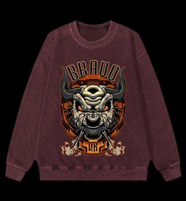Mechanical Bull Vintage Washed 100% Cotton Sweatshirt