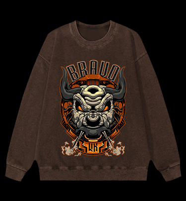 Mechanical Bull Vintage Washed 100% Cotton Sweatshirt