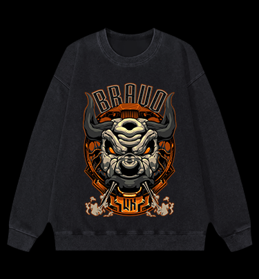 Mechanical Bull Vintage Washed 100% Cotton Sweatshirt