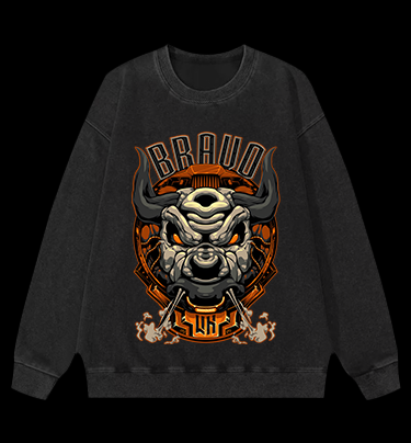 Mechanical Bull Vintage Washed 100% Cotton Sweatshirt