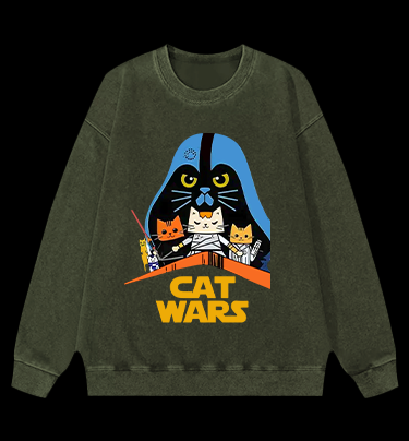 Star Cats Vintage Washed 100% Cotton Sweatshirt