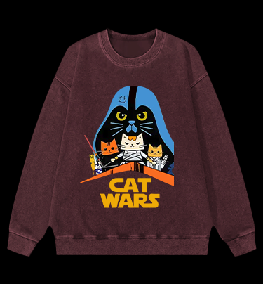 Star Cats Vintage Washed 100% Cotton Sweatshirt