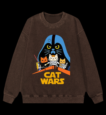 Star Cats Vintage Washed 100% Cotton Sweatshirt