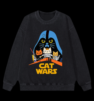 Star Cats Vintage Washed 100% Cotton Sweatshirt