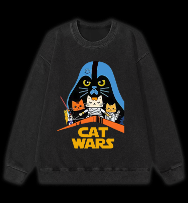 Star Cats Vintage Washed 100% Cotton Sweatshirt