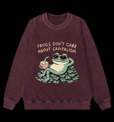 Frog Over Fortune Vintage Washed 100% Cotton Sweatshirt