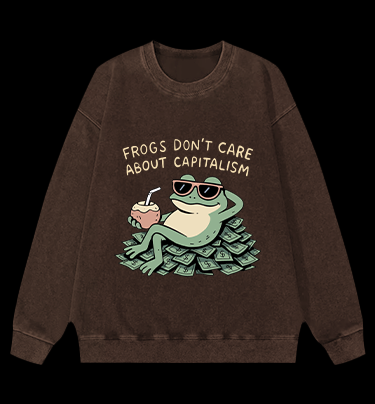 Frog Over Fortune Vintage Washed 100% Cotton Sweatshirt