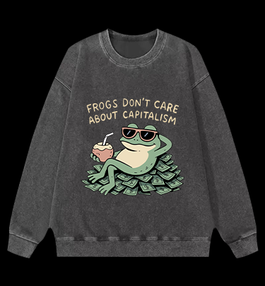 Frog Over Fortune Vintage Washed 100% Cotton Sweatshirt