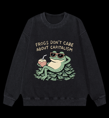 Frog Over Fortune Vintage Washed 100% Cotton Sweatshirt