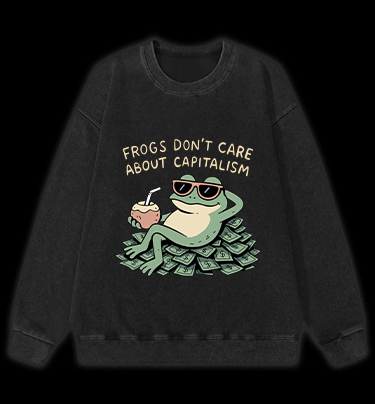 Frog Over Fortune Vintage Washed 100% Cotton Sweatshirt