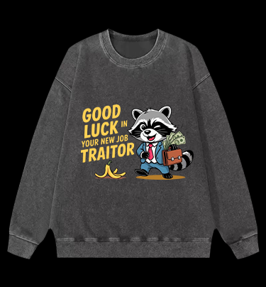 Bye Bye Raccoon Vintage Washed 100% Cotton Sweatshirt