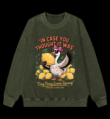Lemon Squeeze Goose Vintage Washed 100% Cotton Sweatshirt