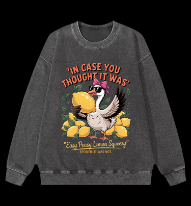 Lemon Squeeze Goose Vintage Washed 100% Cotton Sweatshirt