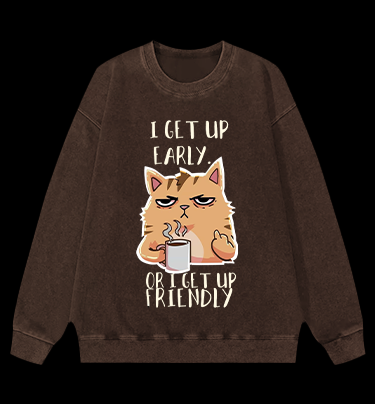 Don't Wake the Cat Vintage Washed 100% Cotton Sweatshirt