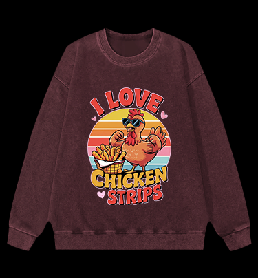 Cool Chicken Love Vintage Washed 100% Cotton Sweatshirt