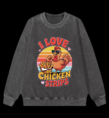 Cool Chicken Love Vintage Washed 100% Cotton Sweatshirt