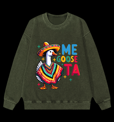 Taco Goose Vibes Vintage Washed 100% Cotton Sweatshirt