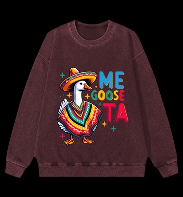 Taco Goose Vibes Vintage Washed 100% Cotton Sweatshirt