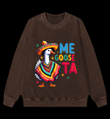 Taco Goose Vibes Vintage Washed 100% Cotton Sweatshirt
