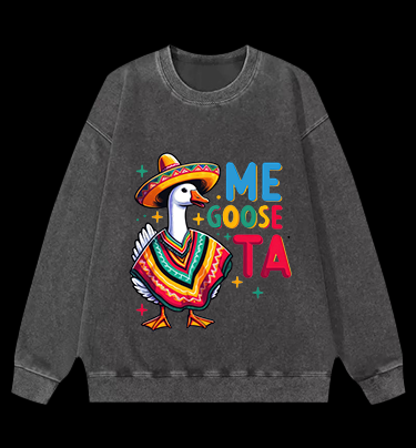 Taco Goose Vibes Vintage Washed 100% Cotton Sweatshirt