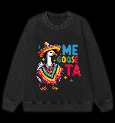 Taco Goose Vibes Vintage Washed 100% Cotton Sweatshirt