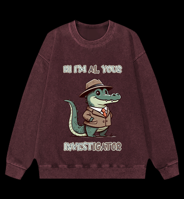 Private Gator Crocodile Vintage Washed 100% Cotton Sweatshirt