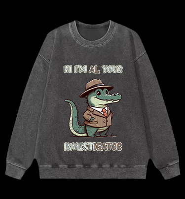 Private Gator Crocodile Vintage Washed 100% Cotton Sweatshirt