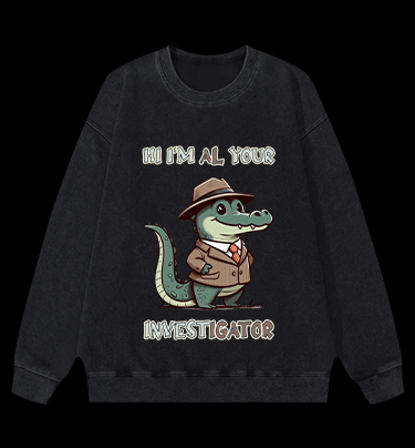 Private Gator Crocodile Vintage Washed 100% Cotton Sweatshirt