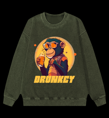 Party Monkey Vintage Washed 100% Cotton Sweatshirt