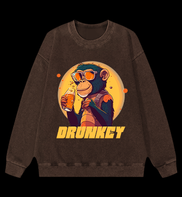 Party Monkey Vintage Washed 100% Cotton Sweatshirt