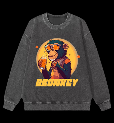 Party Monkey Vintage Washed 100% Cotton Sweatshirt