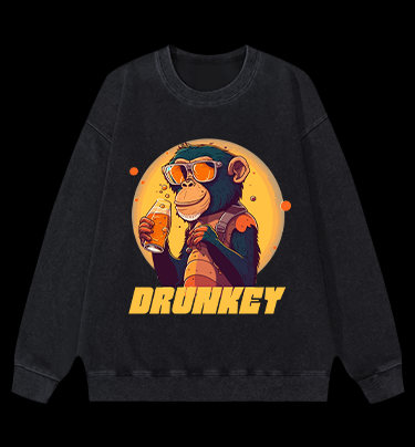 Party Monkey Vintage Washed 100% Cotton Sweatshirt