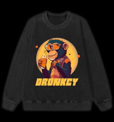 Party Monkey Vintage Washed 100% Cotton Sweatshirt