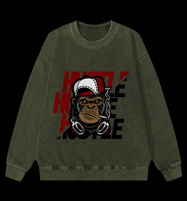 Cool Monkey Vintage Washed 100% Cotton Sweatshirt