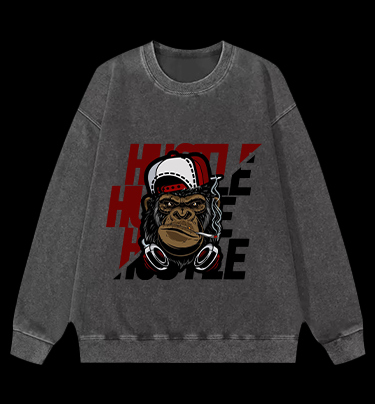 Cool Monkey Vintage Washed 100% Cotton Sweatshirt