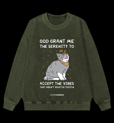 Philosophical Cat Vintage Washed 100% Cotton Sweatshirt