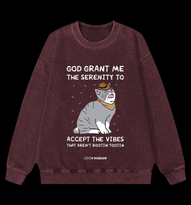 Philosophical Cat Vintage Washed 100% Cotton Sweatshirt