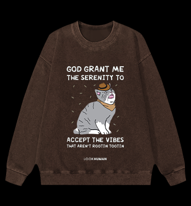 Philosophical Cat Vintage Washed 100% Cotton Sweatshirt