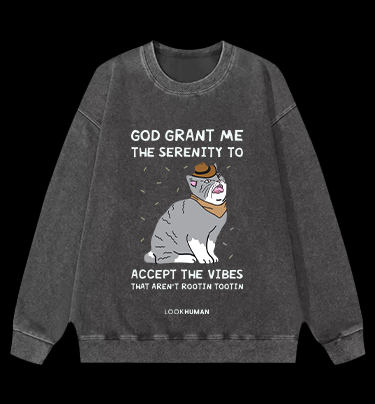 Philosophical Cat Vintage Washed 100% Cotton Sweatshirt