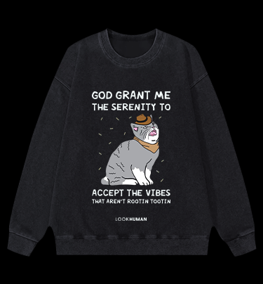 Philosophical Cat Vintage Washed 100% Cotton Sweatshirt